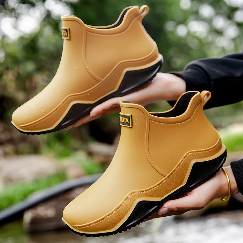 Fashionable Short-Cut Unisex Rain Boots – Waterproof, Anti-Slip, All-Season PVC Fishing & Work Boots
