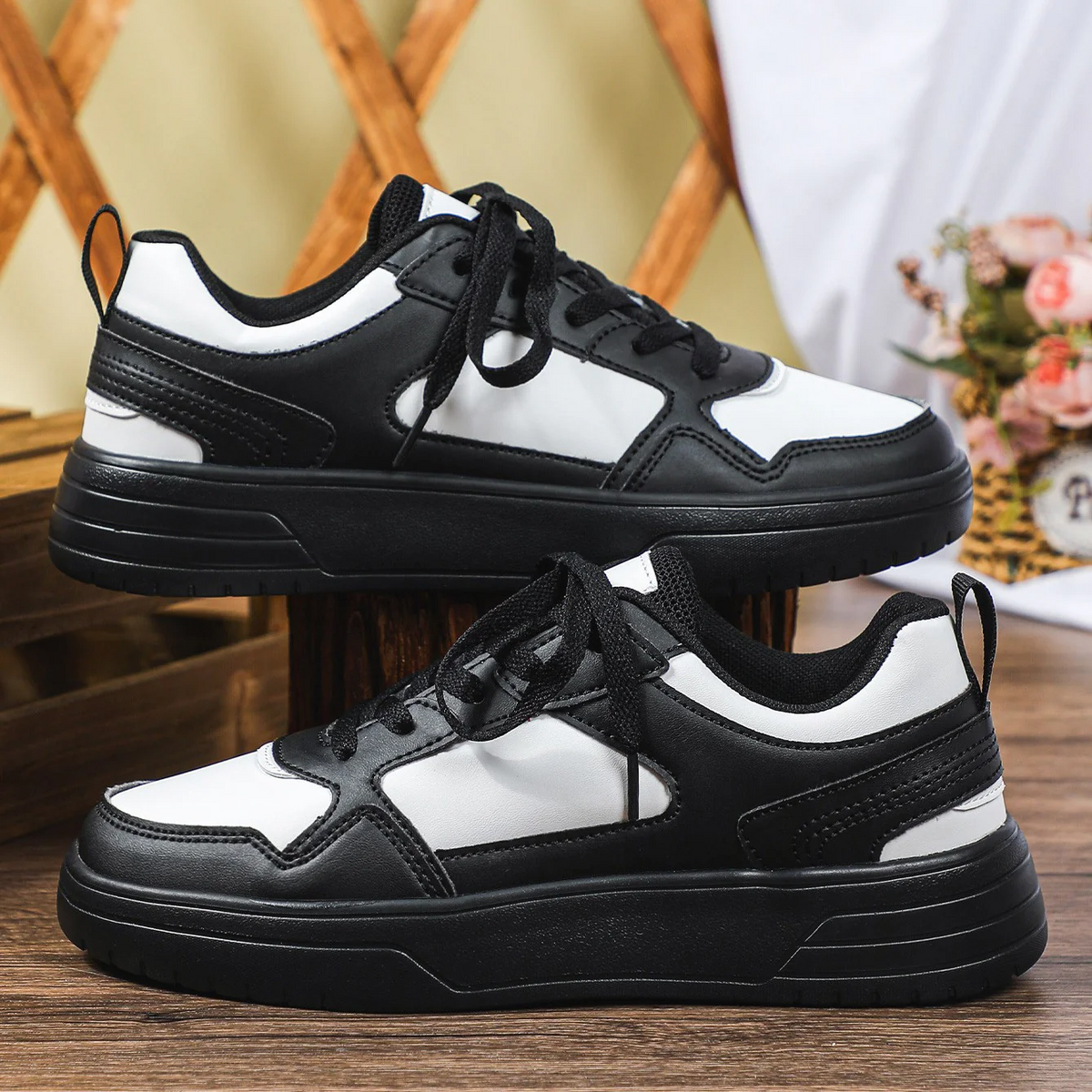 WildStride Leopard Print Platform Casual Skate Sneakers