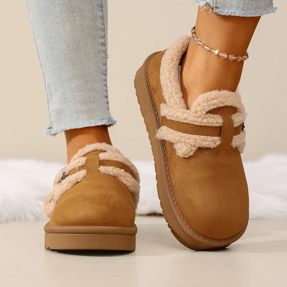 Women's BerryBirk Cozy Clogs – Retro Faux Fur Platform Snow Boots